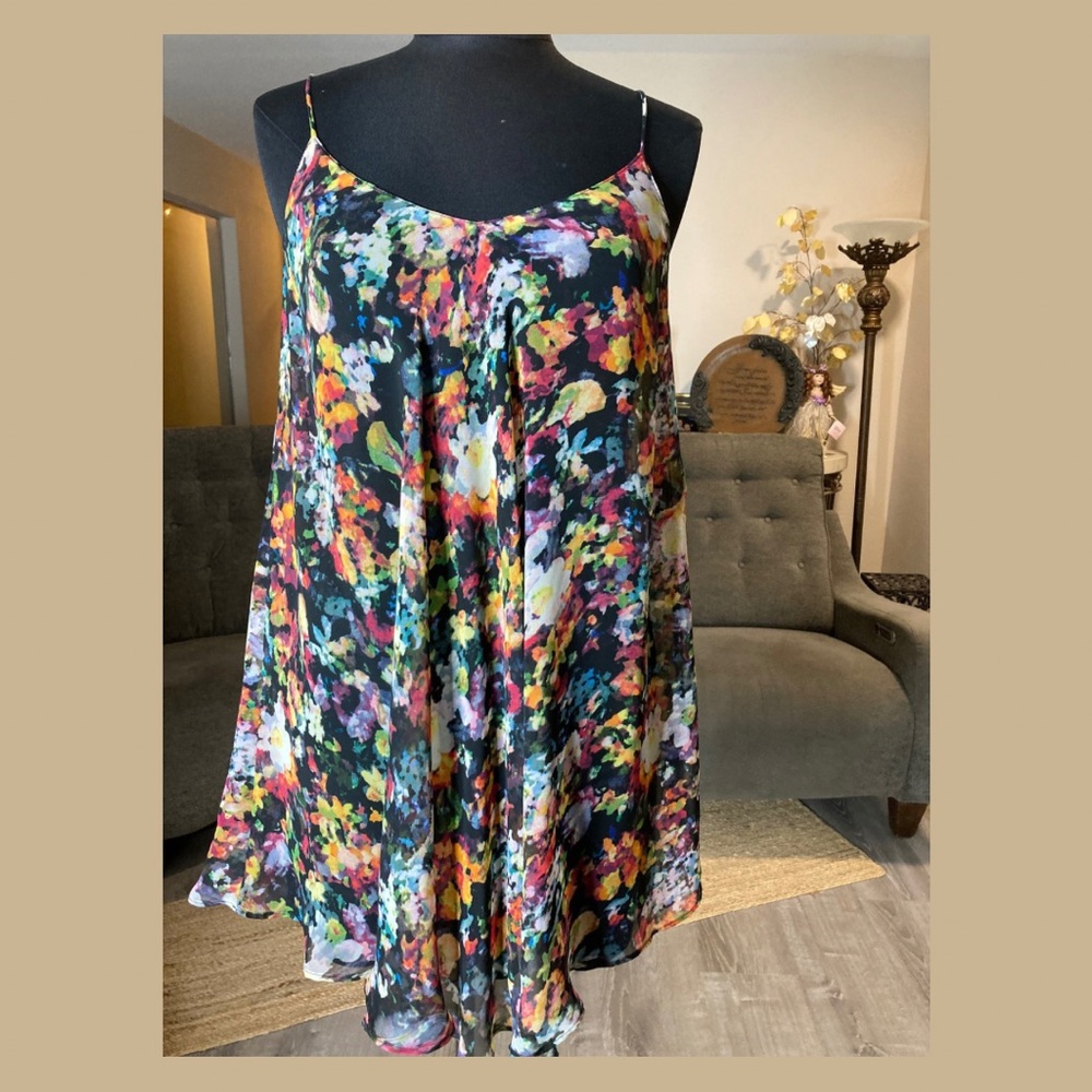 Backstage Australia Floral Chiffon Swing Dress XXS | Crisscross Back